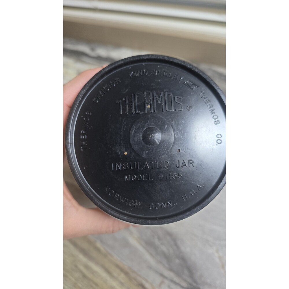 Vintage Thermos King-Seeley Insulated Jar 8oz Food Soup Blue Tan Model 1155 - Picture 8 of 11